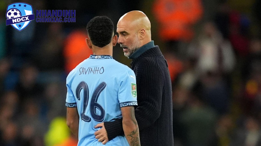 Guardiola đang phát huy tốt những phẩm chất của Savinho – Ảnh: Getty